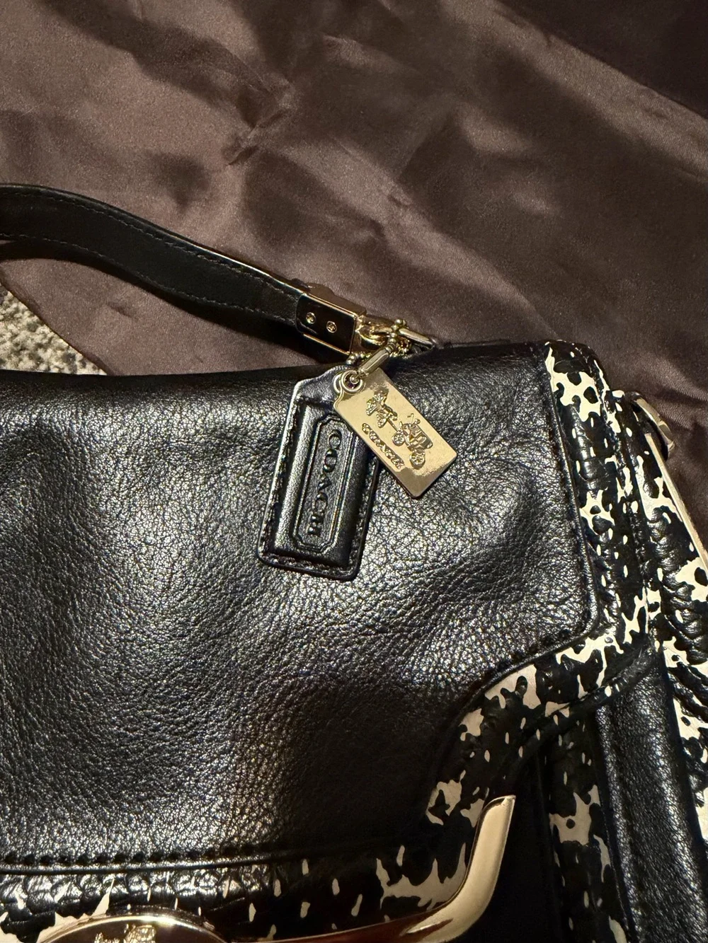 Coach Madison Sadie 27849 Python Embossed Leather Satchel